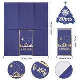 80Pcs Christmas Guest Napkins Religious Gold Foil Dark Blue Nativity 3 Ply Disposable Paper Pack Xmas Jesus Holy Night Holiday Hand Napkin Towel For Christmas Party Home Dinner Table Decor