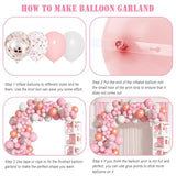 135pcs Pink Baby Shower Decor, Rose Gold Balloon Garland & Baby Boxes with Letters