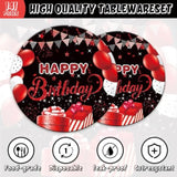 141Pcs Red And Black Happy Birthday Party Decorations For 20 Guests - Disposable Tableware Party Plates And Napkins Cups Forks For Baby Shower Red And Black Happy Birthday Party Supplies
