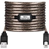 Active Usb 2.0 Printer Cable 50Ft - A-Male To B-Male High Speed Printer/Scanner/Repeater Cable For Hp, Canon, Lexmark, Epson, Dell, Samsung Etc (50Ft/15M)