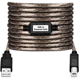 Active Usb 2.0 Printer Cable 50Ft - A-Male To B-Male High Speed Printer/Scanner/Repeater Cable For Hp, Canon, Lexmark, Epson, Dell, Samsung Etc (50Ft/15M)