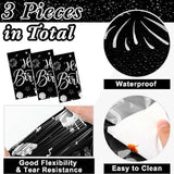 3 Pcs Black Silver Happy Birthday Tablecloths, 108x54" Party Decorations