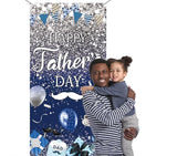 Happy Father's Day Door Cover Fathers Day Decorations Door Banner for Outdoor Indoor Home Yard Blue I Love Dad Party Supplies (36x72 inch (3x6FT))