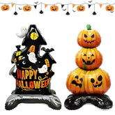 2Pc Giant Halloween Foil Balloons – Pumpkin Castle & Spooky Ghost Decorations