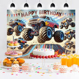 Monster Truck 7x5Ft Backdrop Birthday Banner & Photography Background