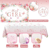 Baby Shower Decoration For Girl - 118Pcs Pink Floral Balloon Box, Rose Gold Balloons Arch Kit With Butterfly Sticker, It'S A Girl Backdrop And Tableclose For Baby In Bloom Baby Shower Decor