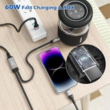 Usb C To 3.5Mm Aux Cable With Charging, 2 In 1 Usb C To 3.5Mm Car Stereo Aux Jack Cable With Pd 15W Usb A Charger Cord 3 Ft, Compatible With Iphone 16/15/Pro, Galaxy S24/S24+/S23 Ultra &