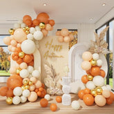 Fall Balloon Arch Kit Ivory White Gold Orange for Birthday Thanksgiving Baby Shower