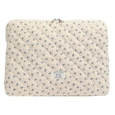 Cute Laptop Sleeve 13-15 Inch Laptop Accessories Aesthetic Quilted Computer Bag With Flower Puffy Printing For Macbook