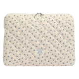 Cute Laptop Sleeve 13-15 Inch Laptop Accessories Aesthetic Quilted Computer Bag With Flower Puffy Printing For Macbook