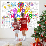 Happy New Year 2026 Giant Coloring Poster with 24 Paint Pens for Kids