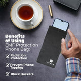 EMF Shield Phone Sleeve Signal Blocking Radiation Protection Pouch Black