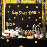 Gay Since 1995 Gold Glitter Banner - 30Th Birthday And Anniversary Party Decorations