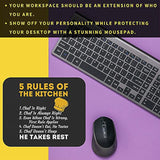Chef Cook 9 Inch Mousepad Mousepad - Chefs 5 Rules Of Kitchen Funny Chef Rules Office Mousemat Mouse Mat Gift