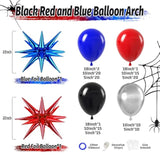 134Pcs Black Red And Blue Balloons Arch Garland Kit, Spider Theme Balloon Arch For Men With Foil Balloons For Baby Shower Spider Theme Birthday Party Decorations