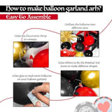 165Pcs Casino Balloon Arch Garland Kit, Red Black Gold Balloons With Star Crown Dice Poker Foil Balloons For Birthday Casino Night Las Vegas Casino Theme Party Decorations