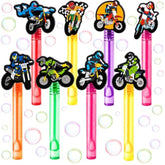 Dirt Bike Party Favors For Kids – 24Pcs Motocross-Themed Bubble Wands, Great For Birthday Supplies, Pinata Fillers, Goodie Bags & Classroom Rewards