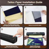 Portable Thermal Printer - Tattoo Stencil Machine - Wireless Bluetooth Inkless Printer, Supports 8.5 X 11 Letter A4 A5 Sizes, Perfect For Business Travel Home Tattooist - Laptop Smartphone And Pc