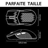 M3 Wireless Gaming Optical Mouse, Tri-Mode 2.4 GHz/Bluetooth 5.1/Wired, PixArt PAW 3395 sensor, 26000 DPI, LED RGB Backlit,79g Lightweight