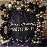 121PCS Black Gold Balloon Garland Kit for Birthday, Graduation, and Parties