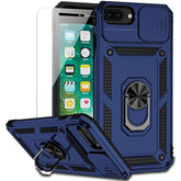 iPhone 6/7/8 Plus Case with HD Screen, Camera Cover, Kickstand, Navy Blue