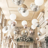 6-Pc Metallic Silver Foil Balloons 22-Inch Jumbo Round Mylar for Party Decor