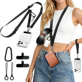 Multifunctional Cell Phone Lanyard - 3-in-1 Detachable Adjustable Crossbody Strap & Neck Lanyard & Wrist Lanyard for Men & Women with 2 Patches for