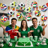 Soccer Hanging Swirls, 30Pcs Soccer Ball Ceiling Streamers Football Theme Party Swirls for Sport Event Game Hanging Decorations