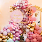 129pcs Retro Pink Balloon Garland Kit Blush Arch Set for Birthday, Baby Shower & Parties
