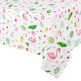 Flamingo Tablecloth - 2 Pcs 108''X 54'' Summer Hawaiian Table Cloths Flamingo Birthday Decorations Tropical Luau Table Cover For Kids Girls Picnic Beach Party