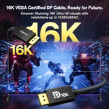 Vesa Certified Displayport Cable 2.1, 16K Dp Cable [16K@60Hz, 8K@120Hz, 4K@240