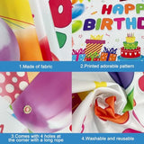 Rainbow Birthday Banner: XL Colorful Party Decoration 72"x44"