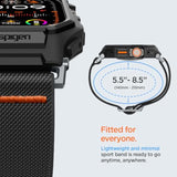 Spigen Lite Fit Pro Designed for Apple Watch Ultra 2/1 Band 49mm Durable TPU Cover with Lightweight Fabric Strap - Matte Black