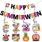 Happy Summerween Banner Summer Halloween Party Decorations