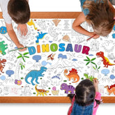 Dinosaur Giant Coloring Poster For Kids 30X72 Inch, Dinosaur Large Coloring Poster Tablecloth Books, Dinosaur Themed Color-In Activities Games For Kids School Classroom Home Party Supplies Decorations