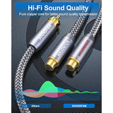 Rca Y Splitter Rca/Phono Splitter Cable 1 Male To 2 Female Gold-Plated Plug Rc