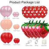 Strawberry Balloon Garland Arch Kit 18 Inch Foil Balloons for Berry First Birthday Party