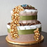 108PCS Foam Ball Cake Toppers & Cupcake Inserts in Gold for Wedding Birthday Decor