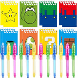 24 Pcs Super Bros Party Favors | Set Of 12 Invisible Ink Pen And 12 Super Bros Mini Notepads | Gift Bag Stuffers For Super Bros Party Supplies
