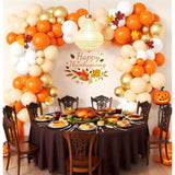 Fall Balloon Arch Kit: Orange, White, Gold Thanksgiving Decor (166pcs)