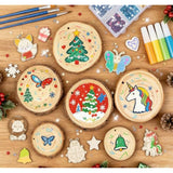 171 Pcs Unfinished Wooden Ornaments For Crafts-Glow In The Dark, 1.9"-4" Wood Slices,Diy Christmas Ornament Kits For Kids Crafting Painting Winter New Year Party Hanging Decorations