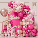152Pcs Pink Balloon Arch Garland Kit With Pastel Pink Hot Pink Pastel