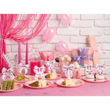 32Pcs Pink Bow Cupcake Toppers Girls Pink Bow Cupcake Picks Cake Decorations For Baby Shower Wedding Birthday Party Supplies