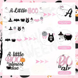 Pink Orange Halloween Baby Shower Decorations, A Little Boo Is Almost Due Banner,Cute Ghost Baby'S Bottle Cake Topper And Latex Balloons For Girls Little Boo Baby Shower Party Supplies