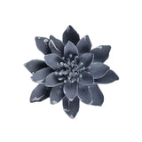 Ceramic Flower Wall Décor Artificial 3D Flower Wall Art For Living Room Home Hallway Bedroom Kitchen Farmhouse Bathroom Dining Room (3.93 Inch, Lotus - Grey)