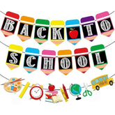 3Pc Welcome Back To School Banner Decorations for Classroom, Office, or Hallway