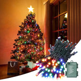 Multi-Colored Battery Operated Christmas Lights, 34.1Ft 100 Led Waterproof String Christmas Tree Lights With 8 Modes, Xm