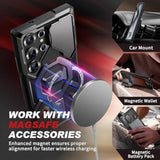 Magnetic Samsung Galaxy S25 Ultra Case with Ring Stand, MagSafe, Camera Cover