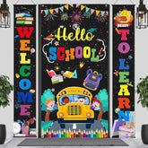 71 X 12 Inch 3 Pack Back To School Door Cover Banner For Classroom Wall Or Front Door, Large First Day Of School Hanging Decor, Chalkboard Style Welcome Poster For Students Indoor Outdoor