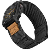 Bands Compatible With Apple Watch 44Mm 45Mm With Case,Rugged Velcrsport Apple Watch Strap With Protective Cover For Iwatch Series 9/8/7/6/5/4/Se For Men(Black)
